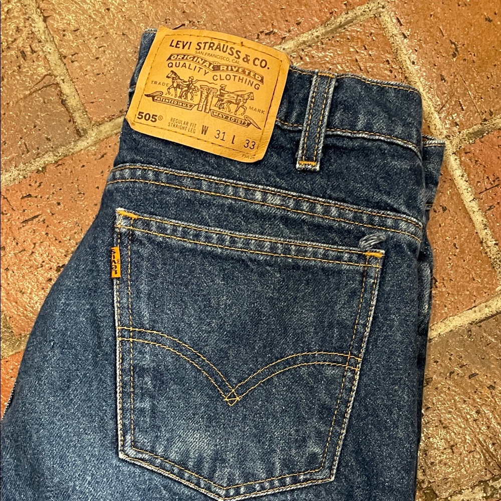 Levi's Orange Tab 505‎ Men's Straight Leg Jeans - Classic Blue